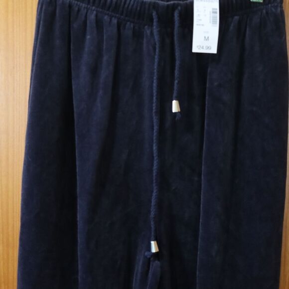 Dress Barn Black Velour Pants Vintage Y2K NWT Medium - Picture 9 of 13